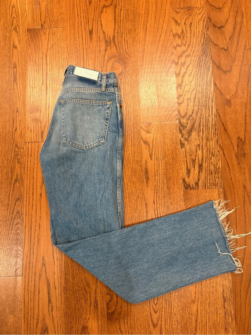 Re/Done Women's Straight Leg Jeans in Light Blue Denim
